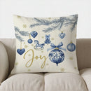 Blue Floral Bow-Patterned Cushion Cover by Axyaa for Sofa, Bedroom, Car