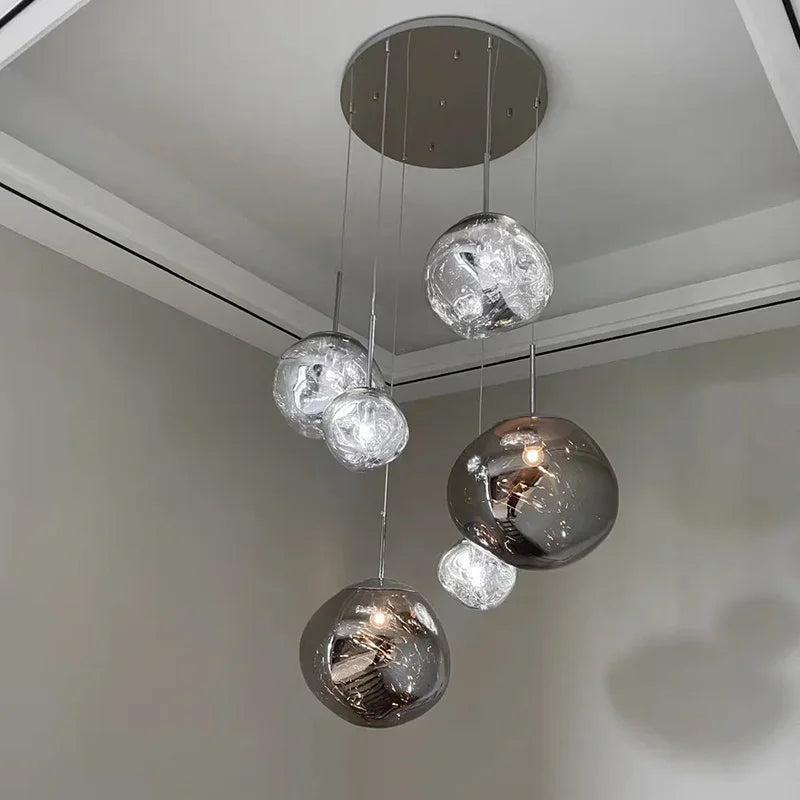 Axyaa Nordic LED Glass Lava Ceiling Pendant Lamp for Modern Indoor Living Room Lighting