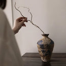 Axyaa Retro Wabi-Sabi Ceramic Vase for Stylish Living Room Flower Arrangement