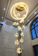 Axyaa Crystal Chandelier LED Ceiling Lamp for Living Room