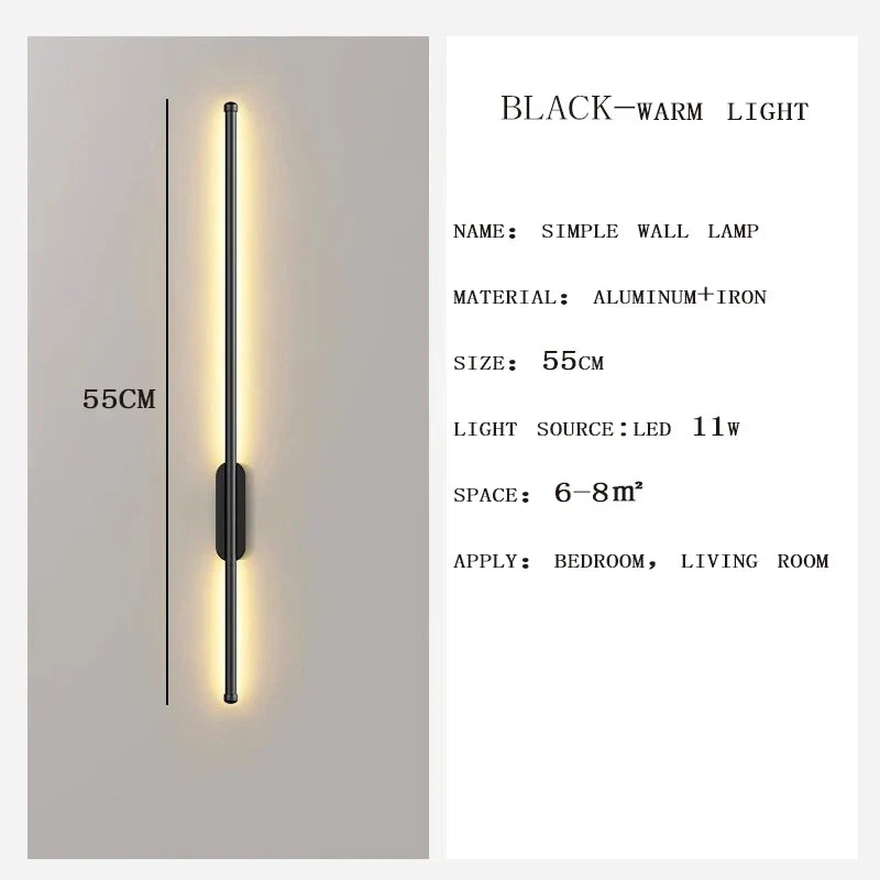 Axyaa Black Gold LED Wall Lamp Modern Strip Ceiling Light for Home Lighting