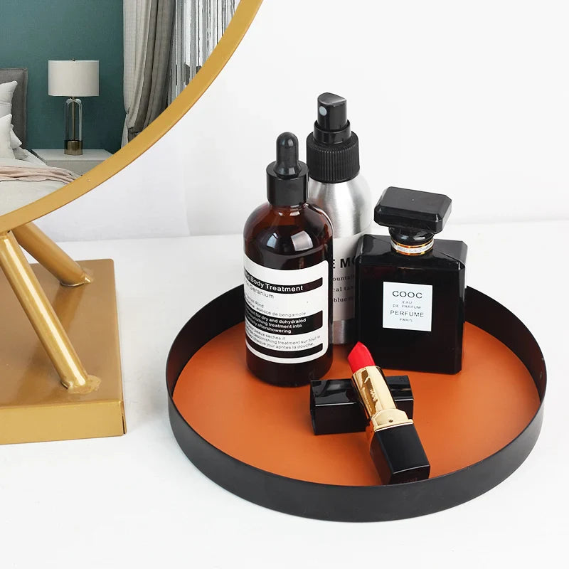 Axya Round Storage Tray for Home Decor and Jewelry Display