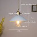 Axyaa Ceramic Copper LED Pendant Light for Home Indoor Decor - Nordic Hanglamp