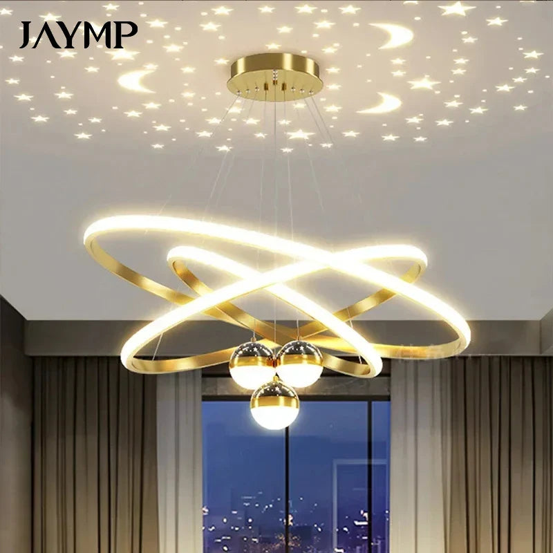 Axyaa Starry Sky LED Ceiling Chandelier: Modern Home Decoration Pendant Lights