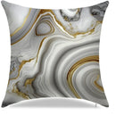 Axyaa Marble & Gold Abstract Pattern Pillow Covers for Sofa, Bedroom, Car