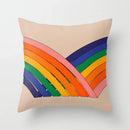 Axyaa Rainbow Tunnel Pattern Pillowcase Brown Plush Cover 45x45cm