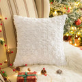 Axyaa Snowflake Beige Throw Pillow Covers 18x18 - Winter Christmas Decor for Sofa