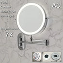 Axyaa LED Trifold Makeup Mirror with USB Charging, Magnifying & Tricolor Dimming