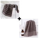 Axyaa 100% Cotton Hand Face Towels Set: White Brown Grey Blue Mixed Color Hotel Home Bath Towel Washcloth Set