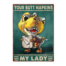 Axyaa Funny Butt Napkins Poster for Home Hotel Cafe Decor