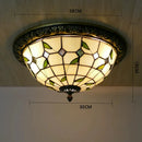 Axyaa Pastoral Glass Ceiling Lamp - European Style Colorful Round Fixture