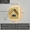 Axyaa Multifunctional LED Wall Sconce with USB Ports & Switch