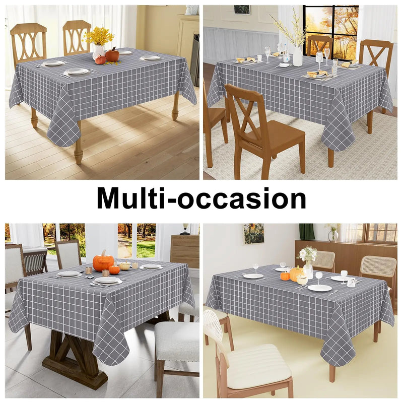 Axyaa Buffalo Flannel Backed Tablecloth: Waterproof, Wipeable, Outdoor, Rectangle Table Cover