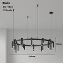 Axyaa Modern U-Shaped Chandelier Red Black Metal Cord Adjustable Dining Kitchen Bar