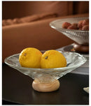 Axyaa Crystal Fruit Tray Living Room Candy Plate Snack Tray Glass Fruit Basin