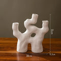 Axyaa Geometric Stoneware Vase Abstract Irregular Open Flower Home Decor