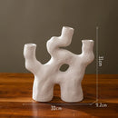 Axyaa Geometric Stoneware Vase Abstract Irregular Open Flower Home Decor