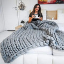 Axyaa Chenille Chunky Knit Blanket - Cozy, Warm & Thick Handmade Throw