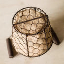 Axya Wrought Iron Egg Cage Basket with Wood Handle