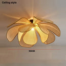 Axyaa Rattan Flower Chandelier: Handmade Woven Pendant Lamp for Living Room & Restaurant