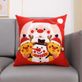 Embroidered Santa Deer Snowflake Pillow Cover 45x45cm for Sofa Bed by Axyaa