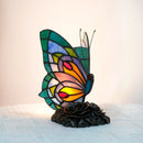 Mediterranean Butterfly Stained Glass Table Lamp by Axyaa for Vintage Living Room