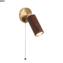 Axyaa Luxury LED Wood Gold Wall Lights Vintage Brass Interior Lighting
