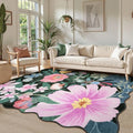 Luxury Flower Print Art Bedroom Rug by Axyaa