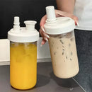 Axyaa Bubble Tea Portable Straw Cup -  Large Capacity, Heat Resistant Transparent Bottle