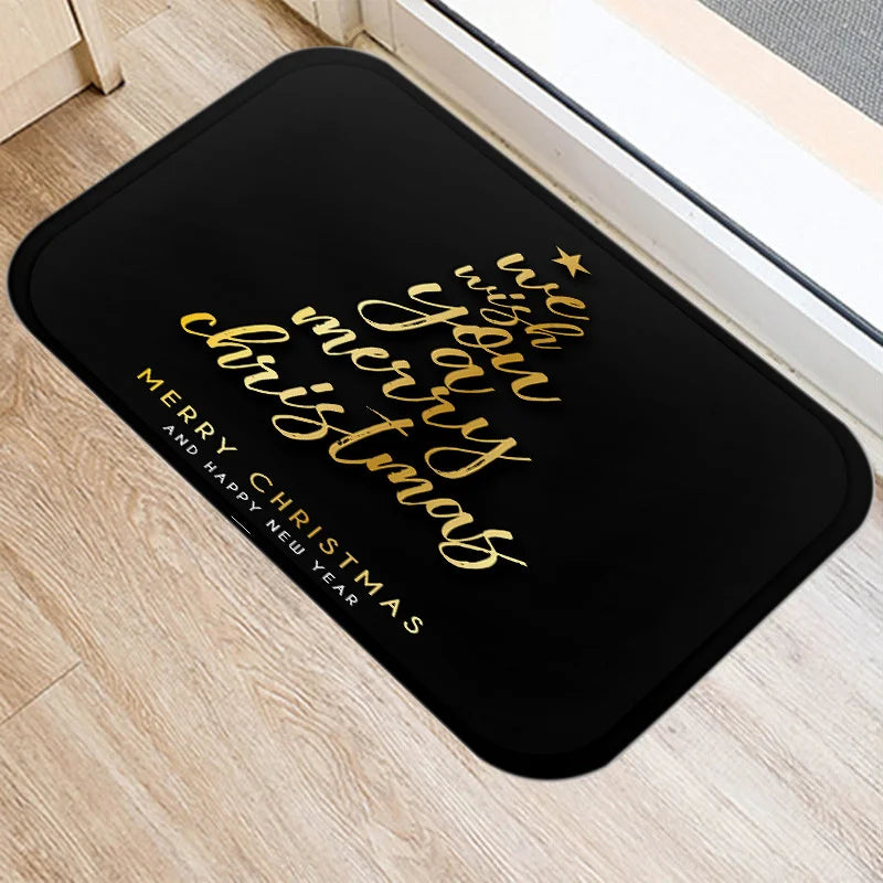 Axyaa Christmas New Year Home Entrance Non-Slip Floor Mat