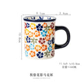 Axyaa Hand-Painted Ceramic Coffee Mug for Home and Office, Flowers Design