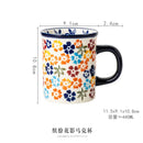 Axyaa Hand-Painted Ceramic Coffee Mug for Home and Office, Flowers Design