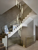 Axyaa LED Staircase Chandelier: Long Elegant Lighting for Home, Hotel, Hall & More