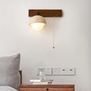 Axyaa LED Wall Lamps Indoor Bedroom Loft Pull Chain Yellow Travertine Vintage Wabi Sabi Mirror Light