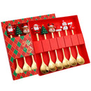 Axyaa Christmas Party Dinnerware Set with Tree Design Cutlery