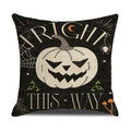 Axyaa Halloween Horror Linen Pillowcase 45x45 - Holiday Cushion Cover for Sofa
