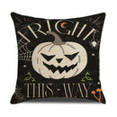 Axyaa Halloween Horror Linen Pillowcase 45x45 - Holiday Cushion Cover for Sofa