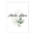 Axyaa Islamic Botanical Canvas Wall Art with Tulip and Eucalyptus - Green Leaf Quran Décor