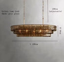 Axyaa Modern Grey Glass Chandelier, Ceiling Mounted Oval Lighting Fixture for Living Room