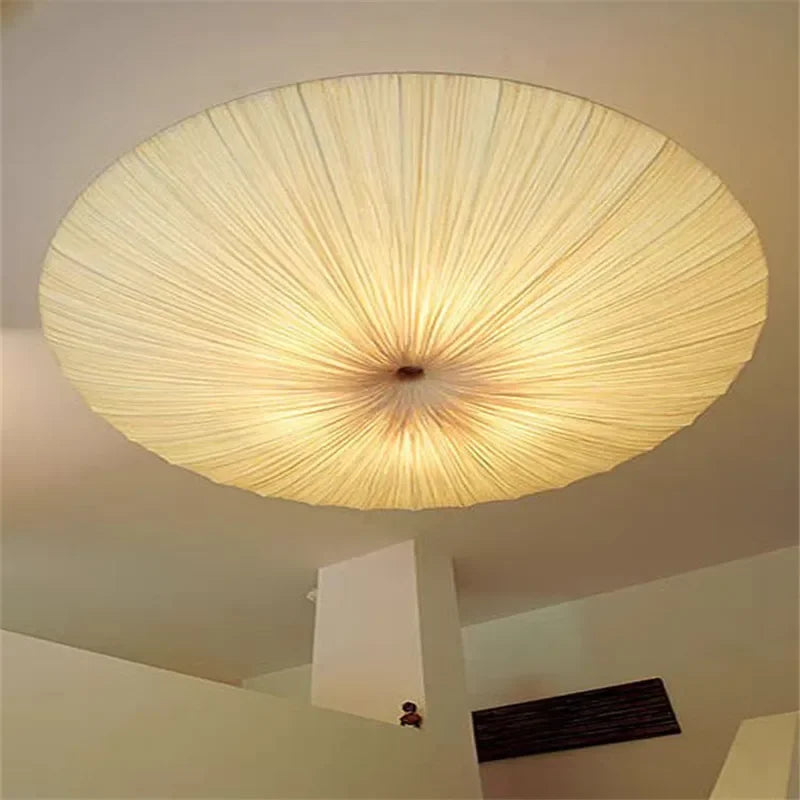 Axyaa White Fabric LED Ceiling Light for Living Room, Bedroom, Restaurant