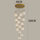 Axyaa Crystal Chandelier Stair Pendant Light Living Room Interior Lighting