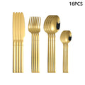 Axyaa Gold Stainless Steel Cutlery Set - Knife, Fork, Spoon - Home Restaurant Hotel Party