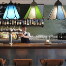 Axyaa Stained Glass Pendant Lights for Mediterranean Loft Decor