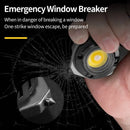 Axyaa Mini COB Keychain Flashlight with Screwdriver & Window Breaker, 7 Modes