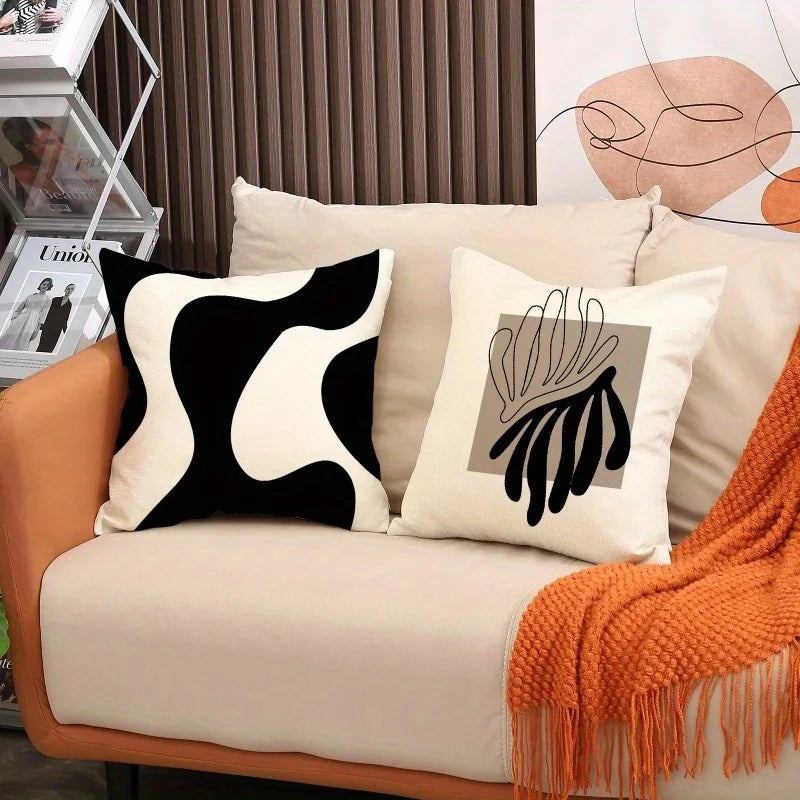 Geometric Line Pillowcase: Modern Nordic Style Home Decor by Axyaa