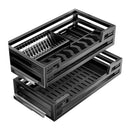 Axyaa Pull-out Seasoning Storage Rack Drawer for Kitchen Dishes and Bowls
