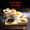 Axya Rotating Sushi Plate Snack Rack Wooden Stand Tray Sashimi Container