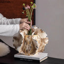 Axyaa Butterfly Wings Ceramic Vase Desk Decoration Modern Decor Artificial Flowers