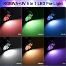 Axyaa RGBWA+UV LED Par Lights DMX512 Remote Control for Stage Lighting