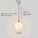 Axyaa Glass Ball LED Chandeliers: Modern Living Room Pendant Lamps, Black Gold Hanging Light Fixtures